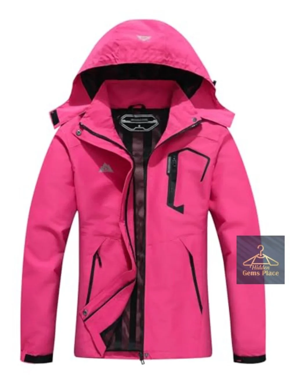 Waterproof Lightweight Rain Jacket Windproof Detachable Hood Hiking Trench Coat